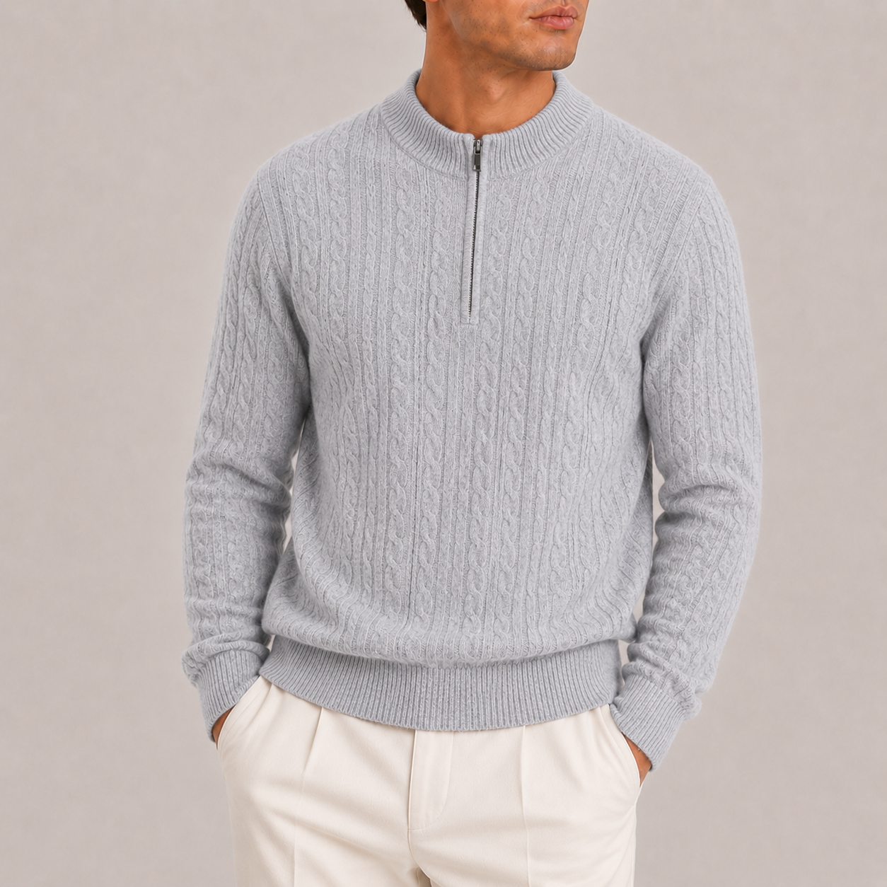 Wren Woven Half-Zip Sweater